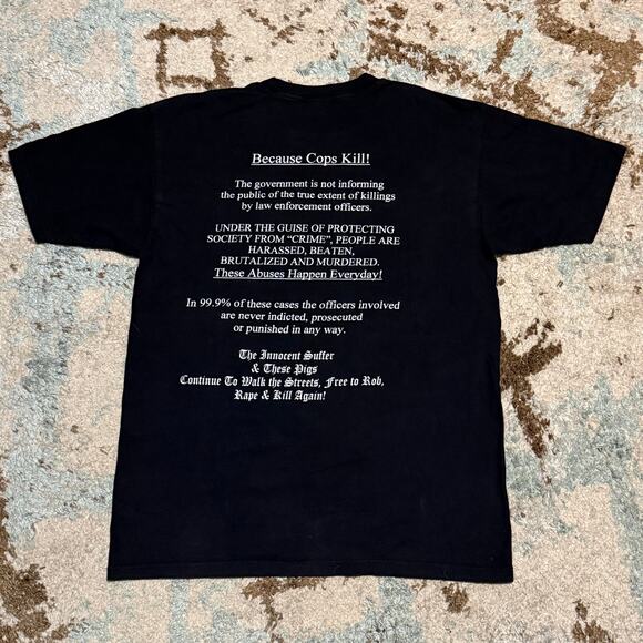 Vintage Leftover Crack Kill Cops Shirt Size Large Cygnus Hardcore Punk Band Tee - Picture 2 of 7